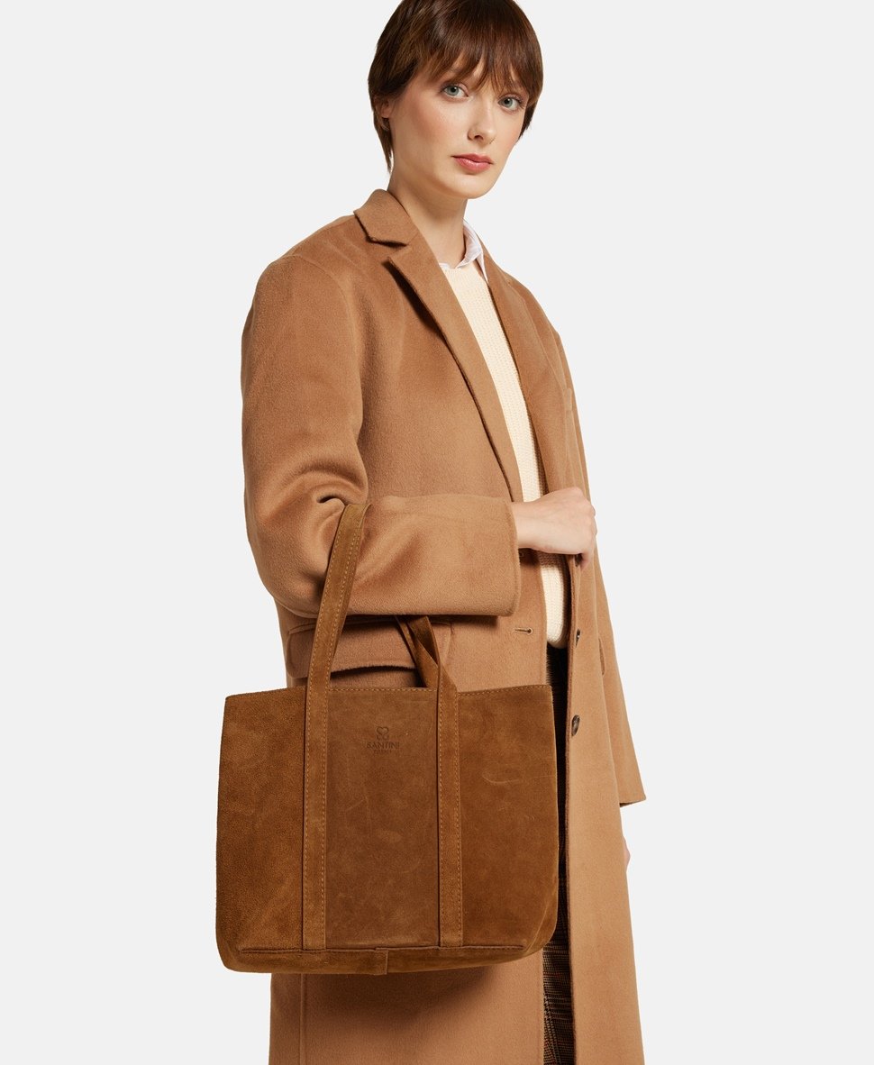 Santini Firenze kožená kabelka shopper Camel 5