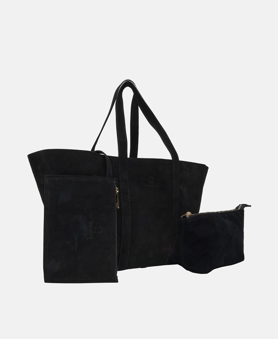 Santini Firenze kožená kabelka shopper Černá 1