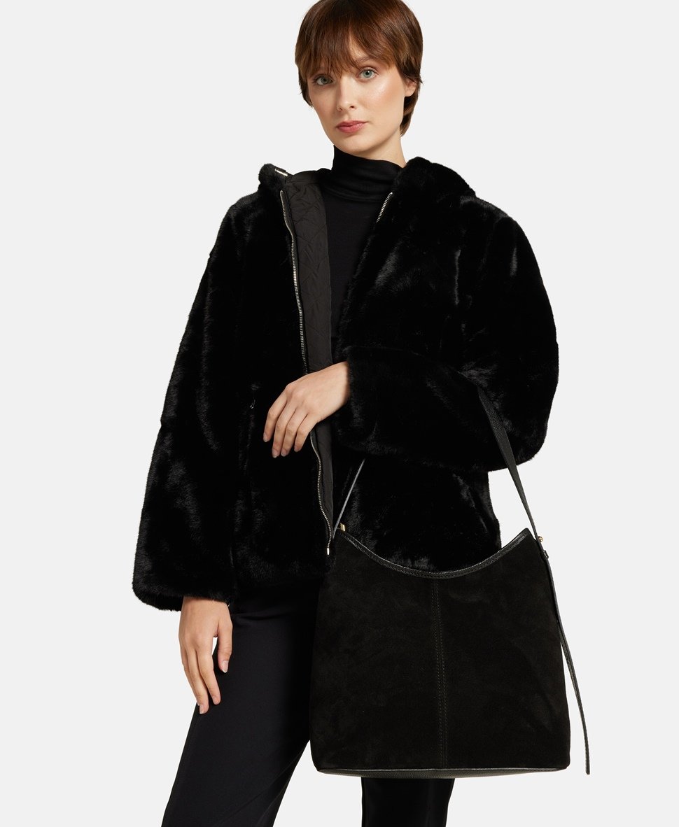 Santini Firenze kožená kabelka shopper Černá 5