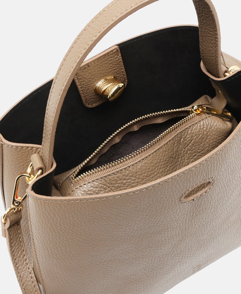 Santini Firenze kožená kabelka tote Taupe 3