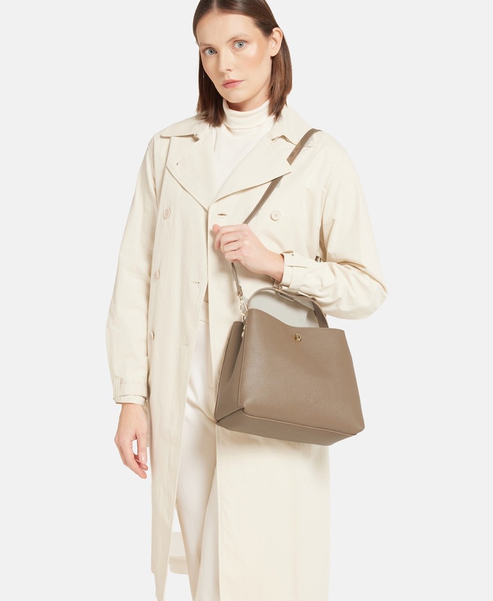 Santini Firenze kožená kabelka tote Taupe 5