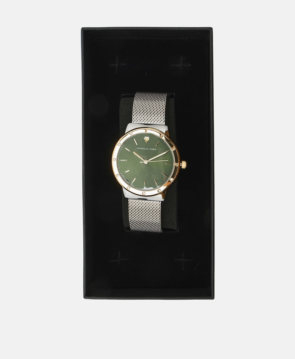 Isabella Ford hodinky s diamanty Stříbrná 4