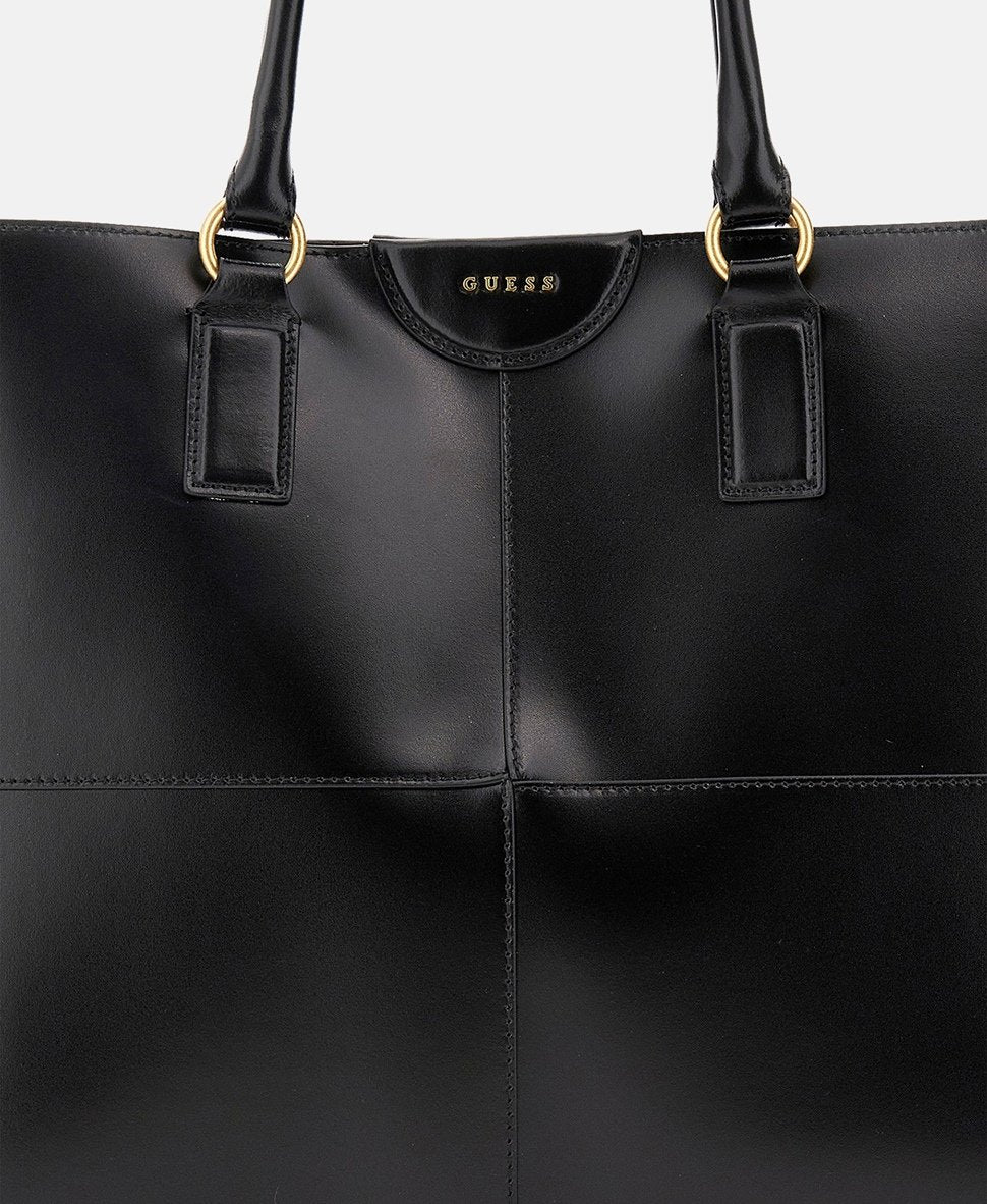 Guess kožená kabelka tote Černá 2