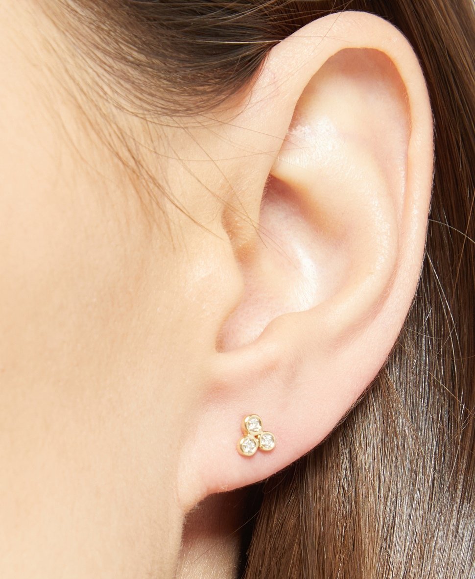 Muse Jewels diamantové puzetové náušnice Zlatá 4