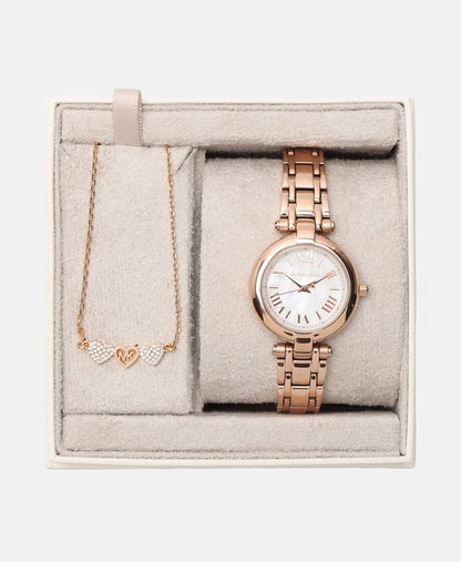 Michael Kors sada hodinek a náhrdelníku Růžově zlatá 4