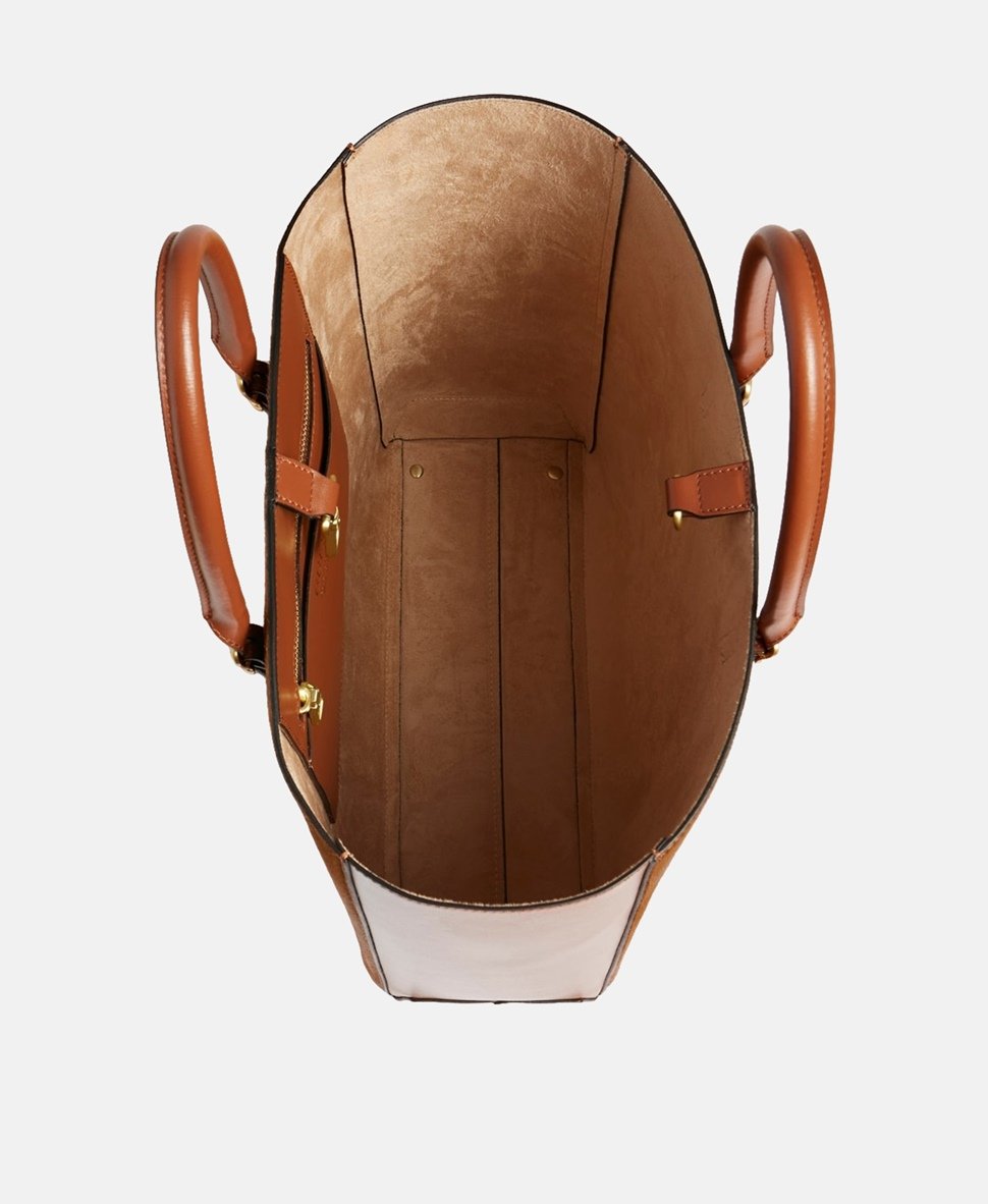 Guess kožená kabelka tote Hnědá 2