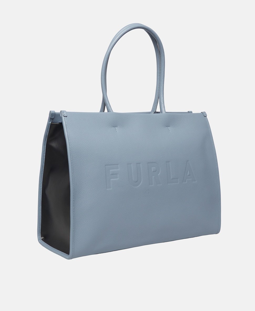 Furla kožená kabelka shopper Modrá 1