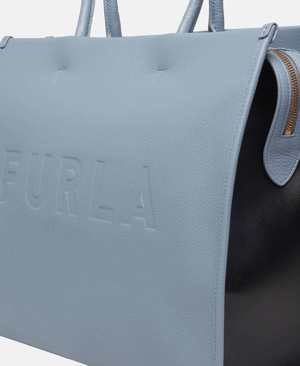 Furla kožená kabelka shopper Modrá 2