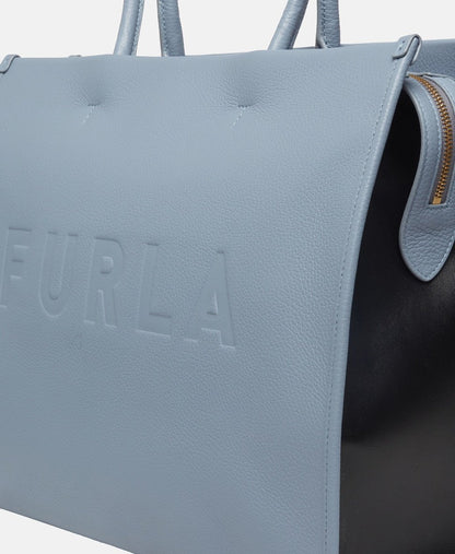 Furla kožená kabelka shopper Modrá 2