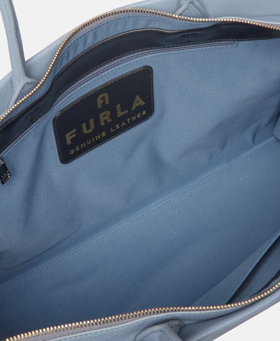 Furla kožená kabelka shopper Modrá 3