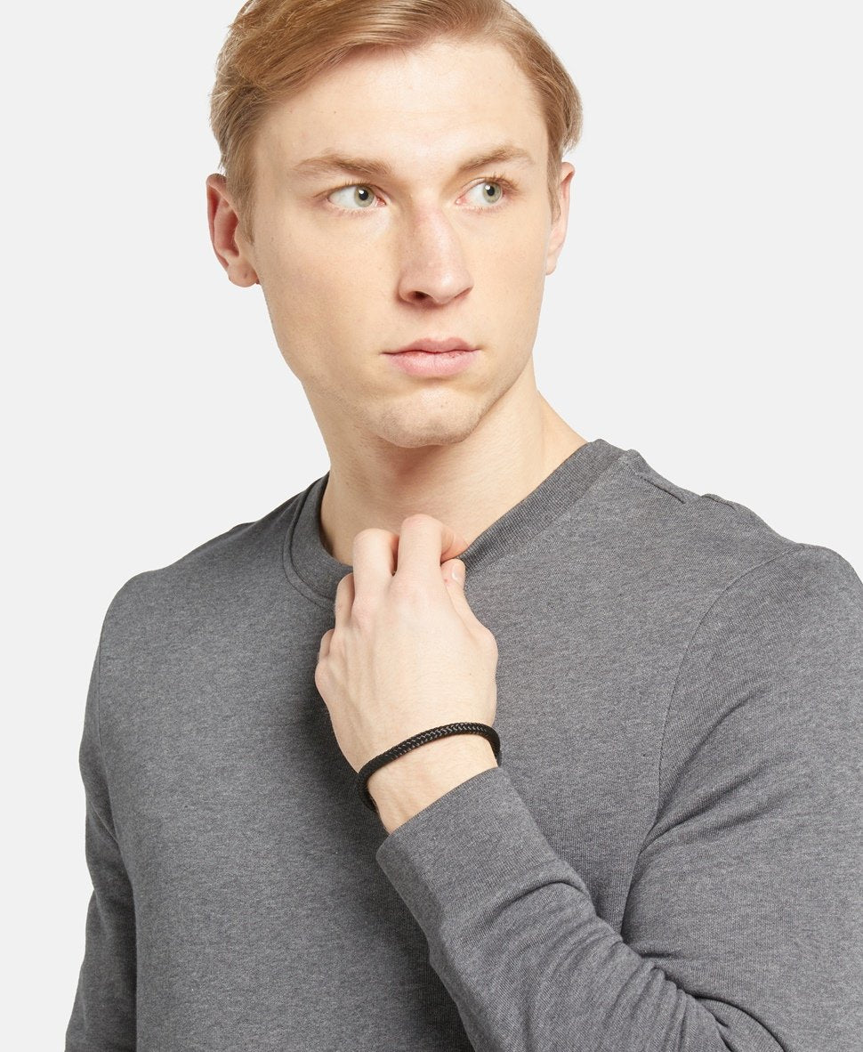 Lawrence Grey Jewelry kožený náramek Černá 3