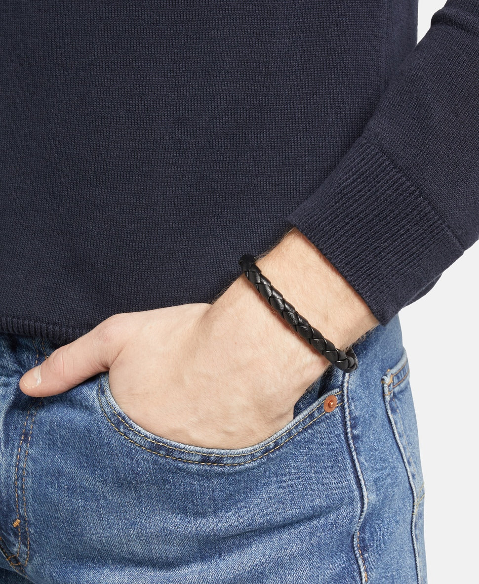 Lawrence Grey Jewelry kožený náramek Černá 3
