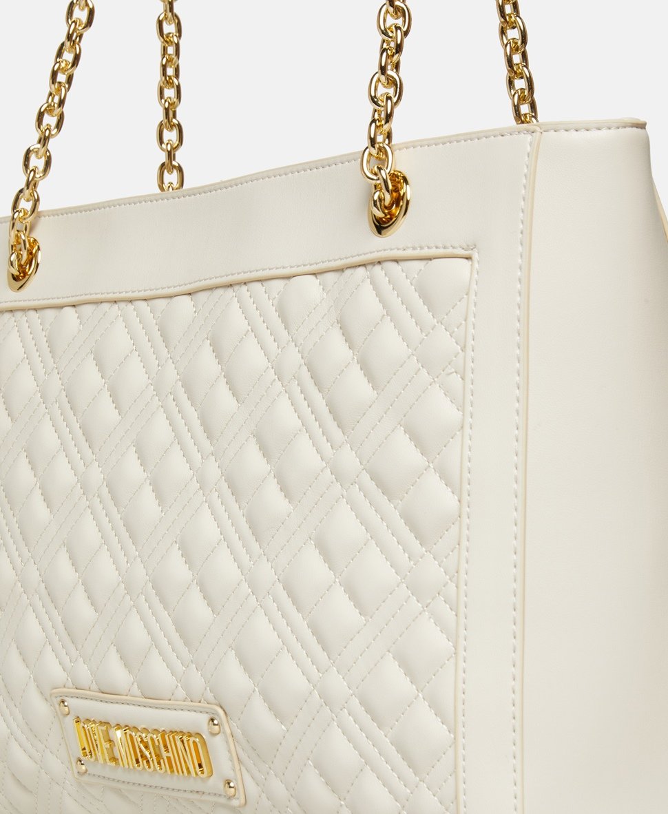 Love Moschino kabelka tote Bílá vlna 2