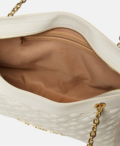 Love Moschino kabelka tote Bílá vlna 3