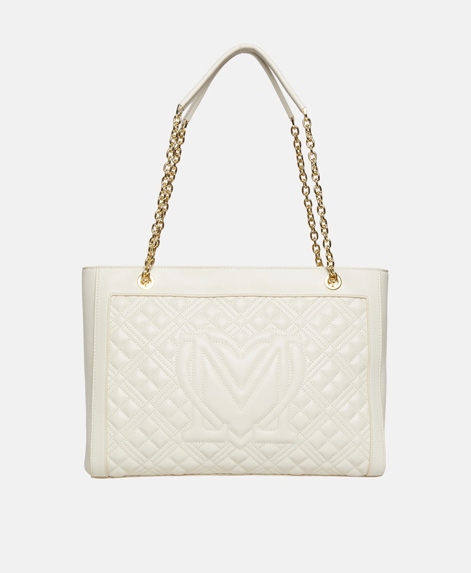 Love Moschino kabelka tote Bílá vlna 4