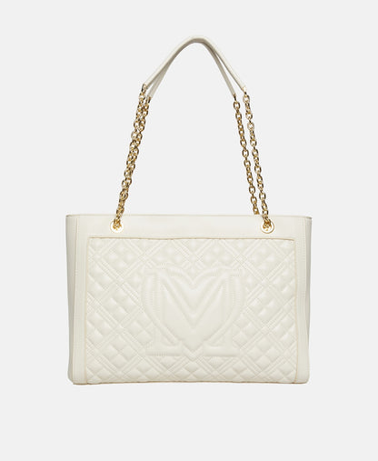 Love Moschino kabelka tote Bílá vlna 4