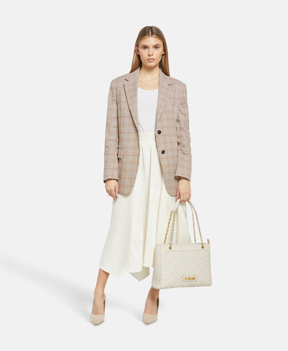 Love Moschino kabelka tote Bílá vlna 5