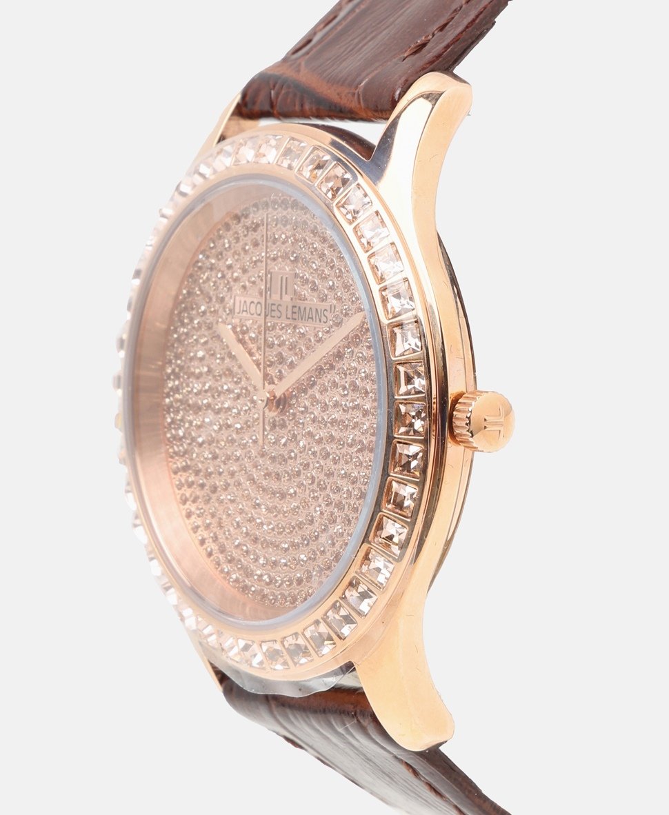 Jacques Lemans hodinky s diamanty Růžově zlatá 2