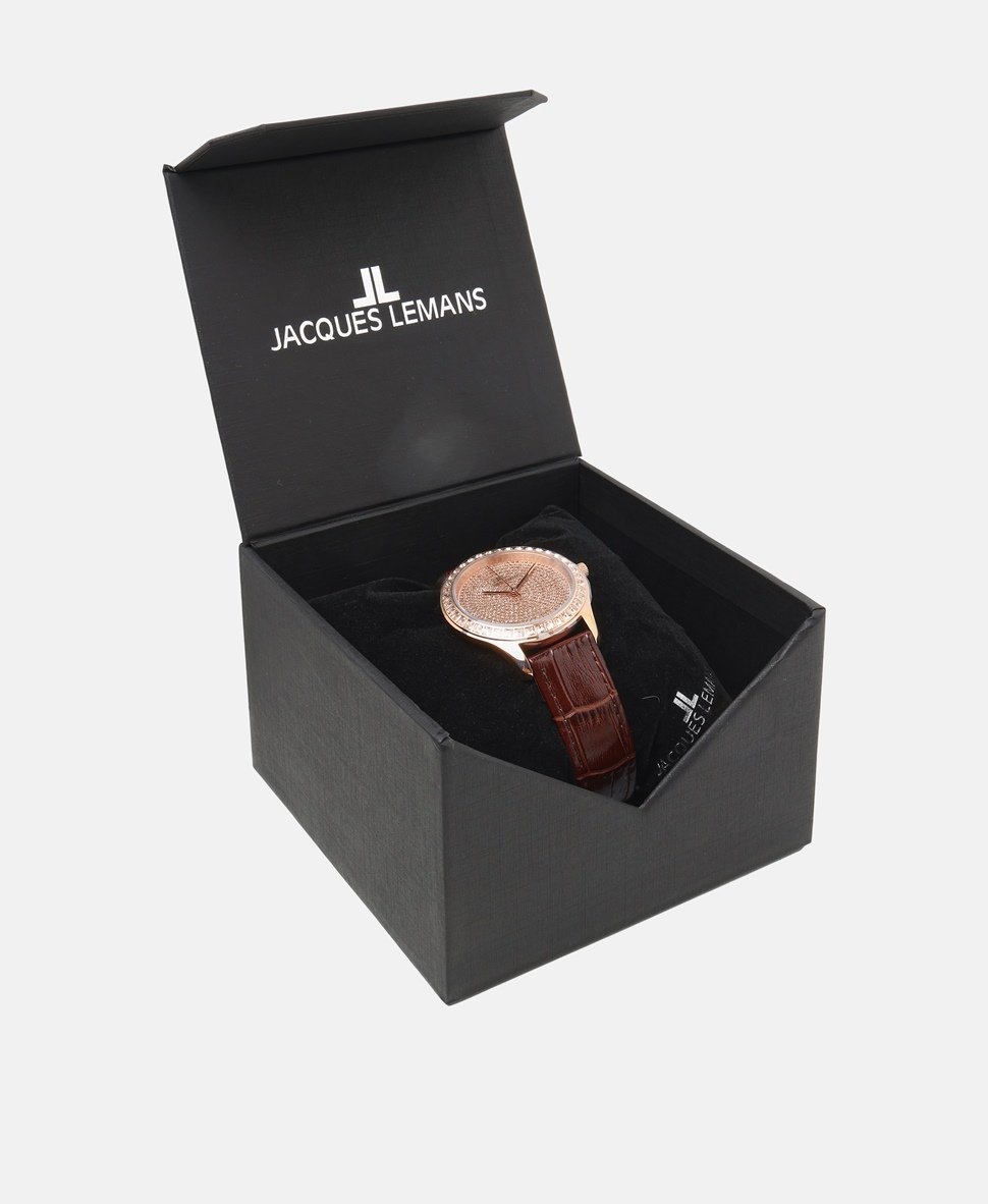 Jacques Lemans hodinky s diamanty Růžově zlatá 4
