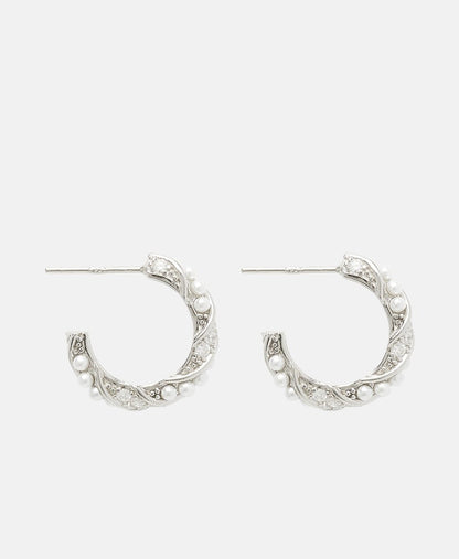 Lawrence Grey Jewelry Obručové náušnice Stříbrná 2