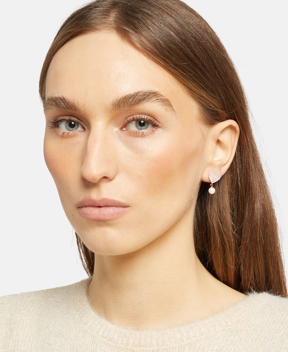 Lawrence Grey Jewelry perlové puzetové náušnice Růžově zlatá 3