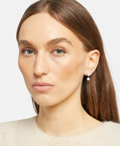 Lawrence Grey Jewelry perlové puzetové náušnice Růžově zlatá 3