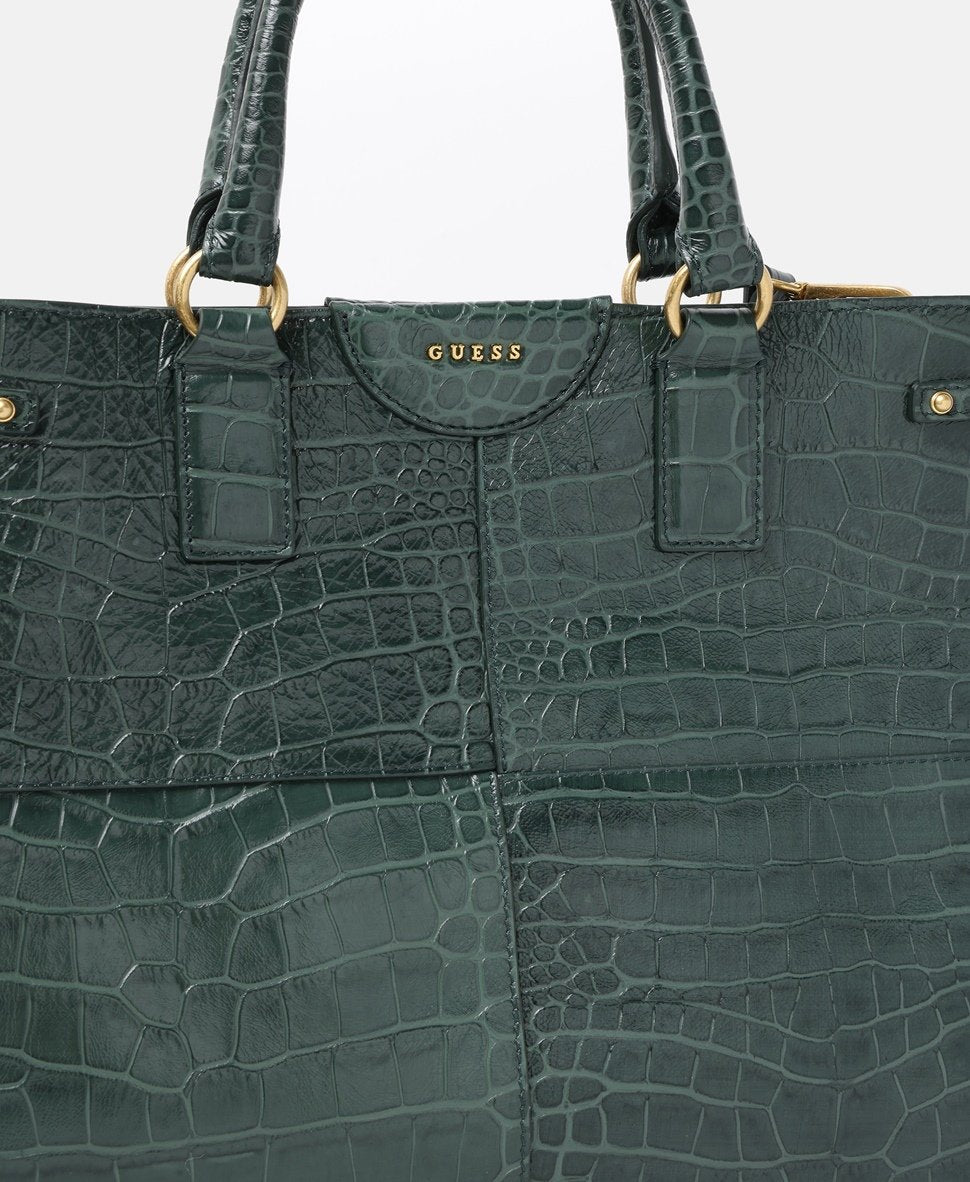 Guess kožená kabelka tote Zelená 2