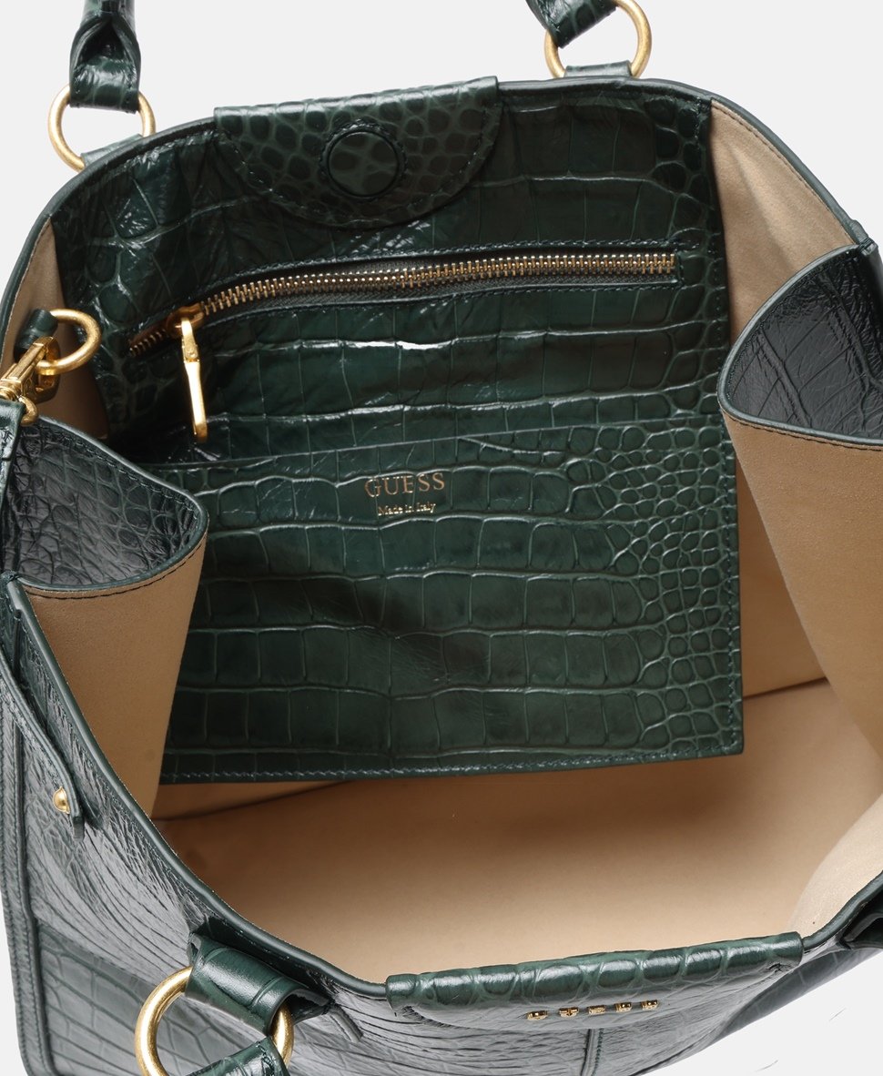 Guess kožená kabelka tote Zelená 3