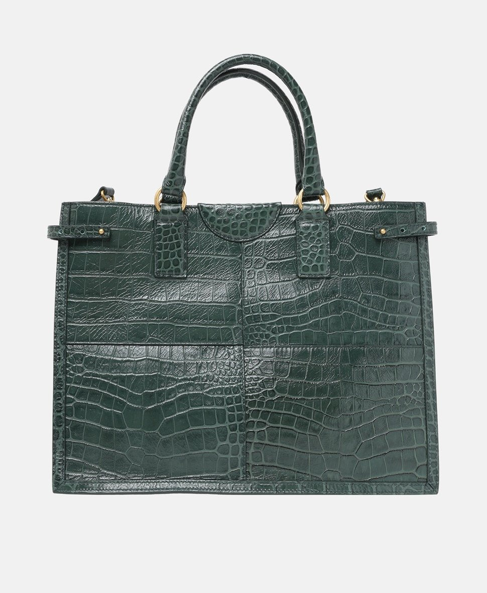 Guess kožená kabelka tote Zelená 4