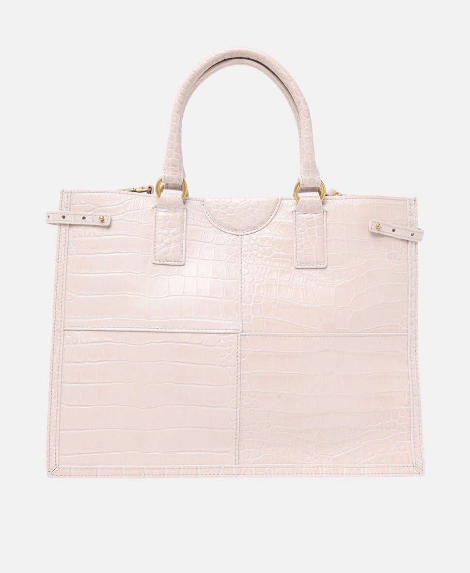 Guess kožená kabelka tote Ecru 4