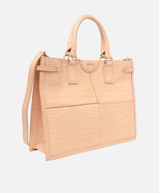 Guess kožená kabelka tote Béžová 1