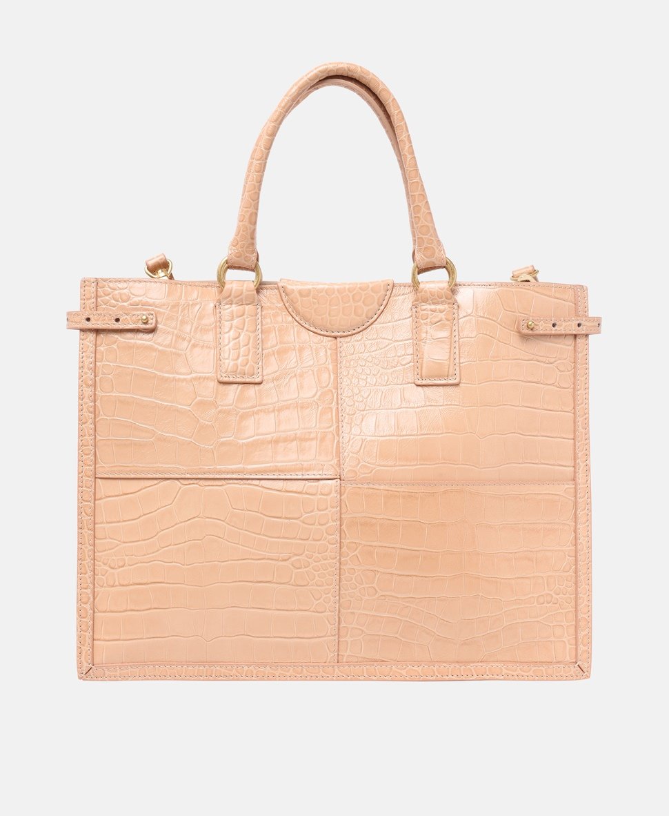 Guess kožená kabelka tote Béžová 4