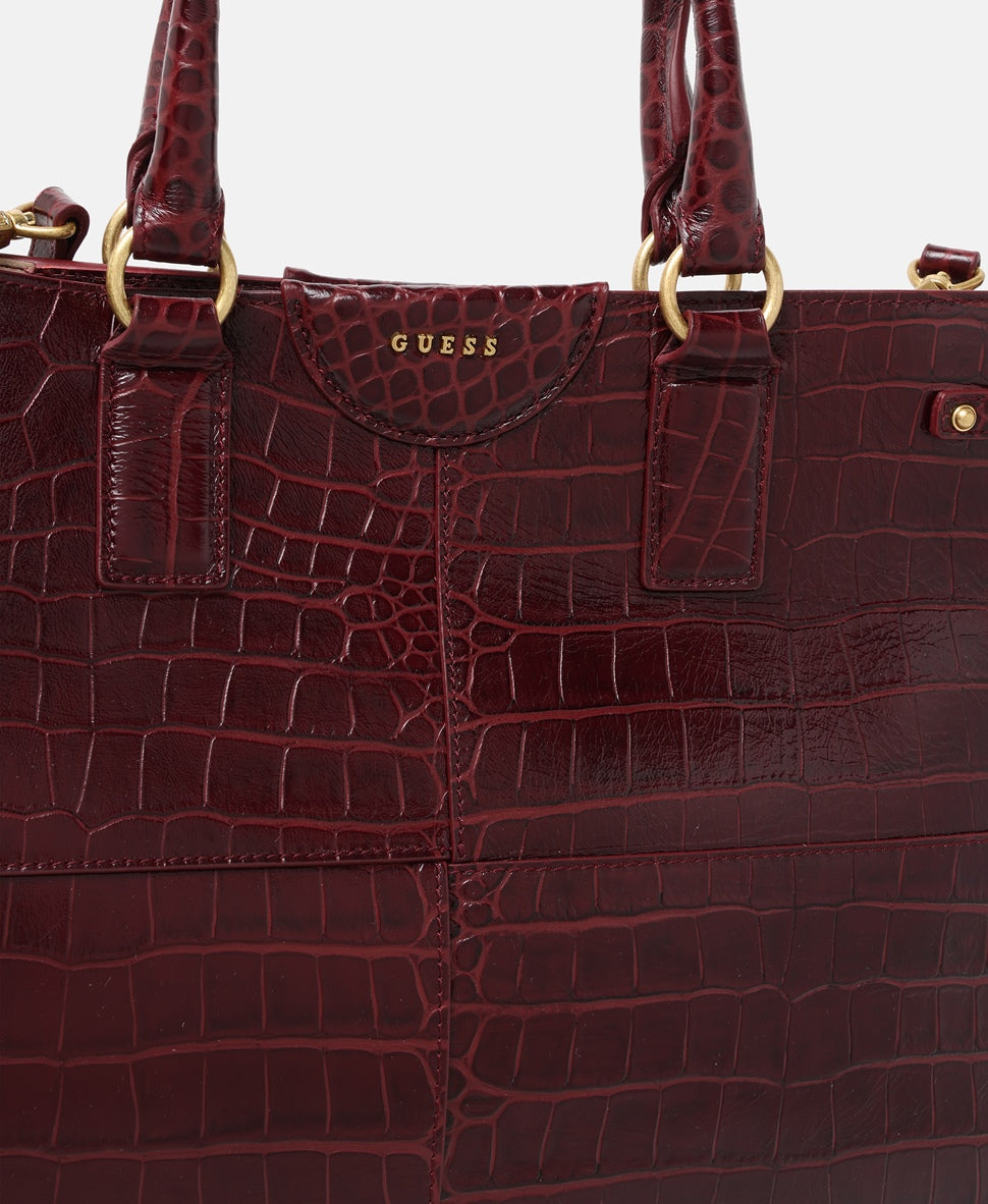 Guess kožená kabelka tote Červená 2