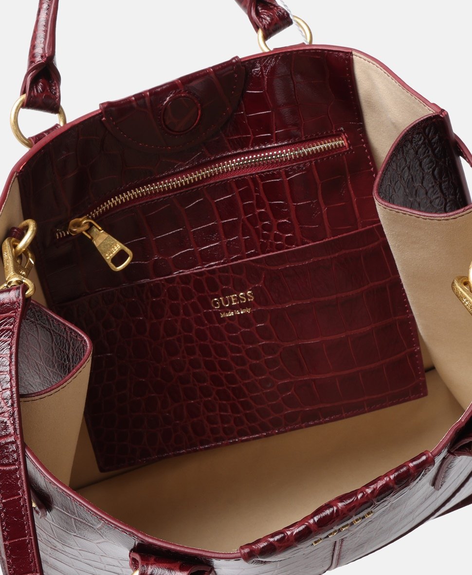 Guess kožená kabelka tote Červená 3