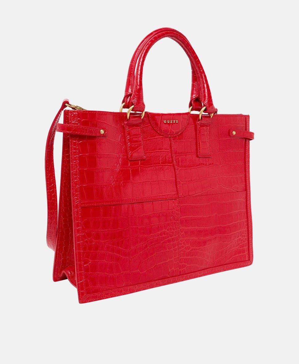 Guess kožená kabelka tote Červená 1