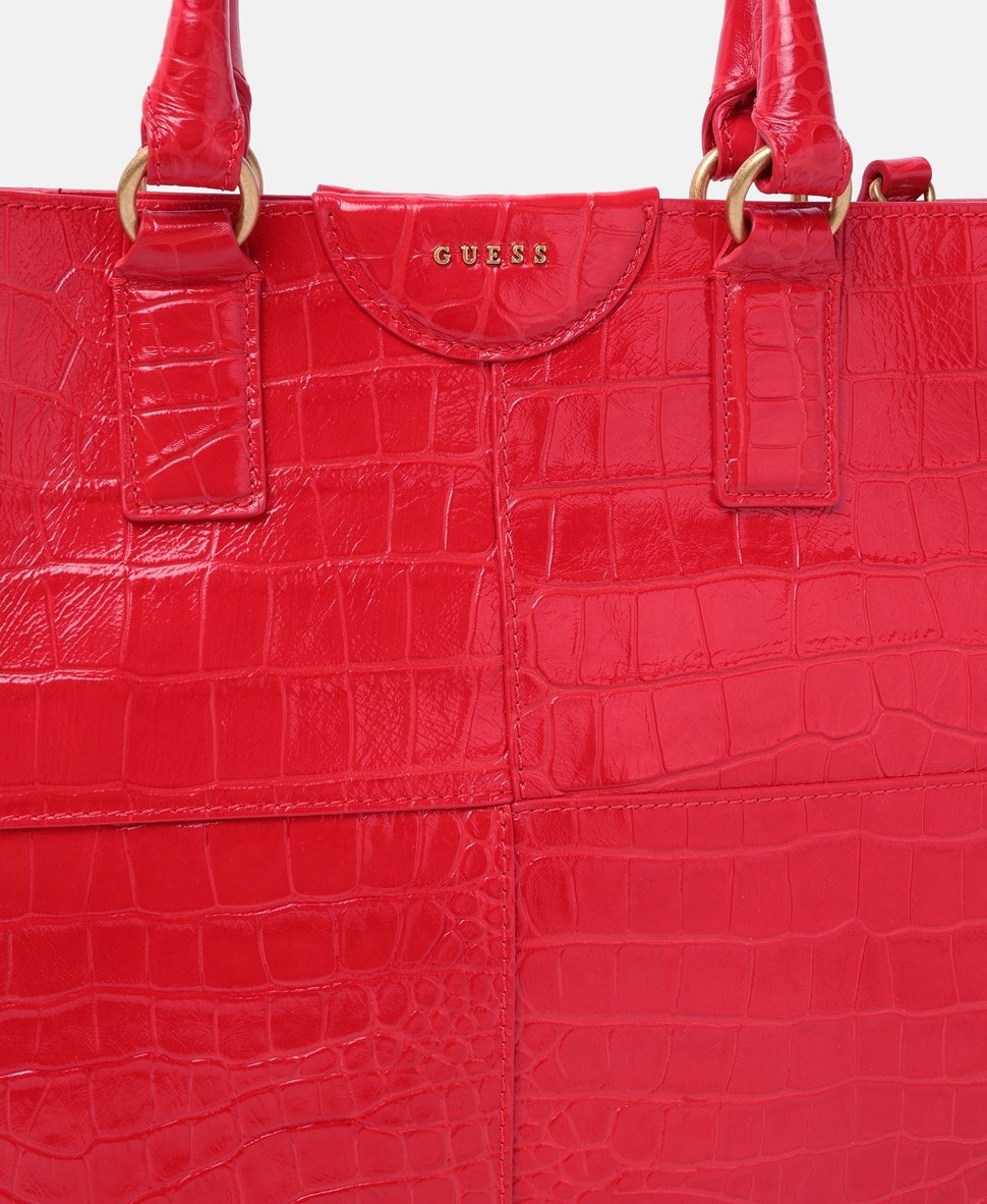 Guess kožená kabelka tote Červená 2