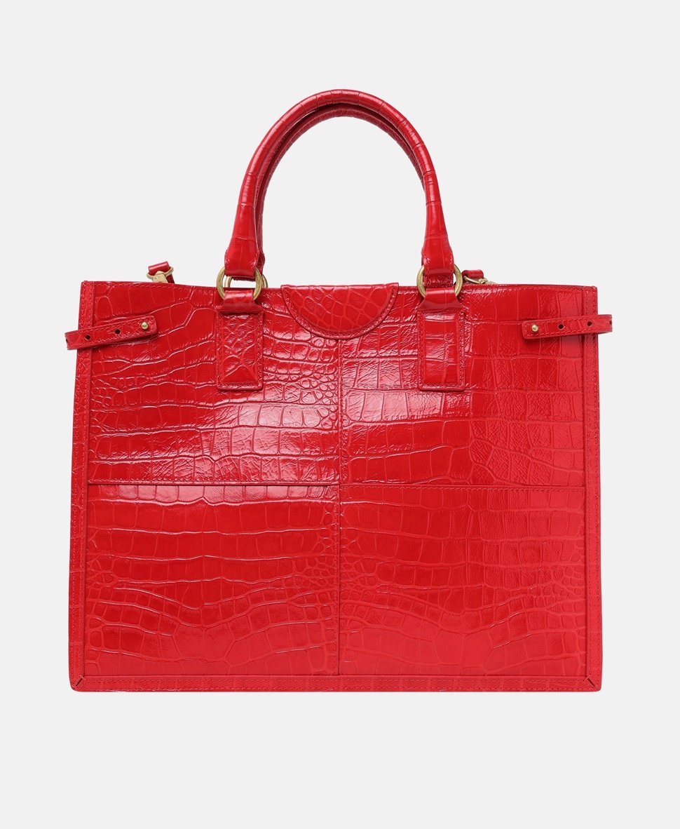 Guess kožená kabelka tote Červená 4