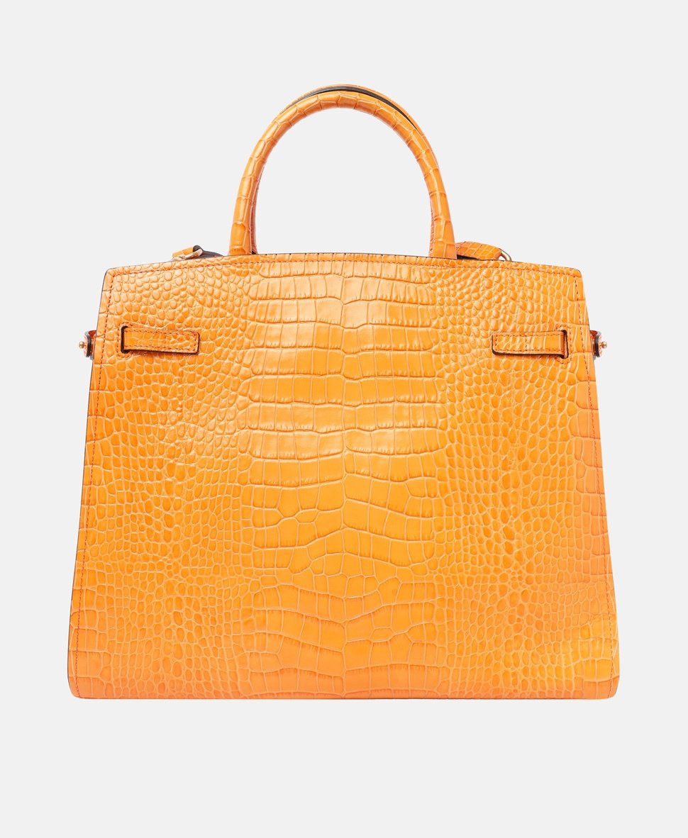 Guess kožená kabelka tote Oranžová 4