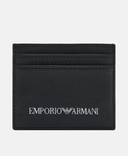Emporio Armani kožené pouzdro na karty Černá 1