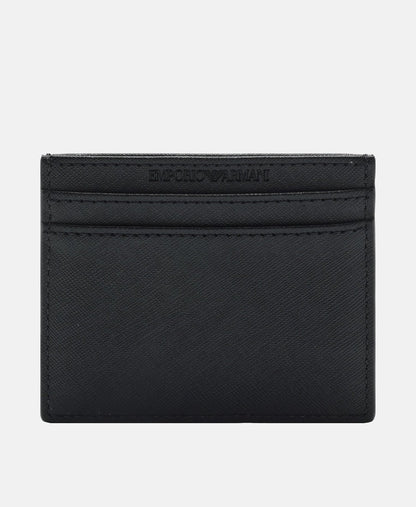 Emporio Armani kožené pouzdro na karty Černá 2