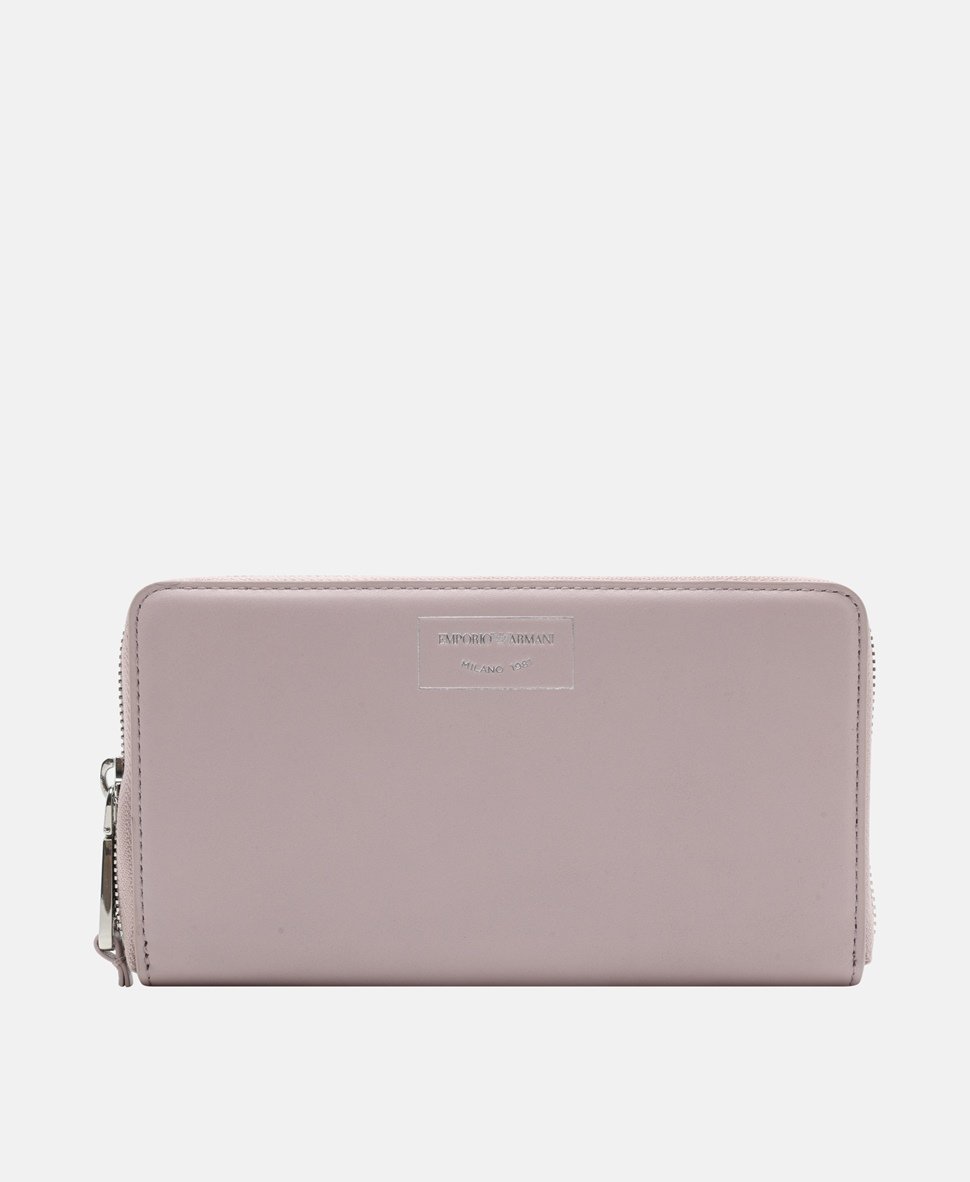 Emporio Armani kožená peněženka Starorůžová 1