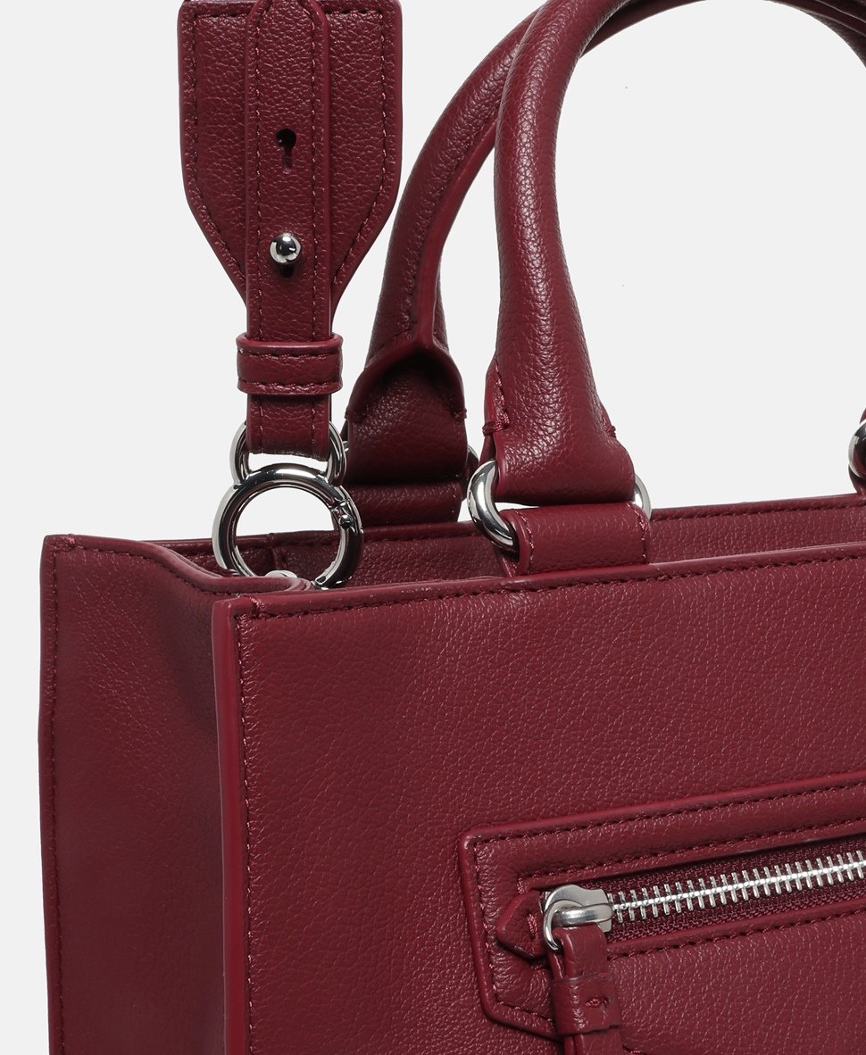 DKNY kožená kabelka tote Bordó 2