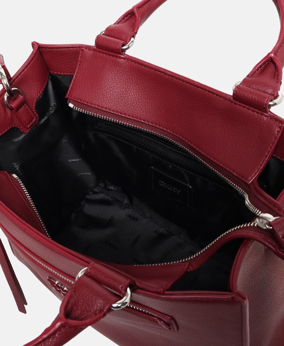 DKNY kožená kabelka tote Bordó 3