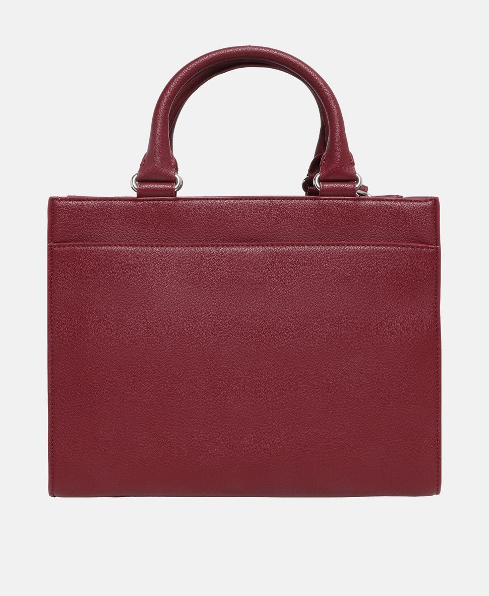DKNY kožená kabelka tote Bordó 4