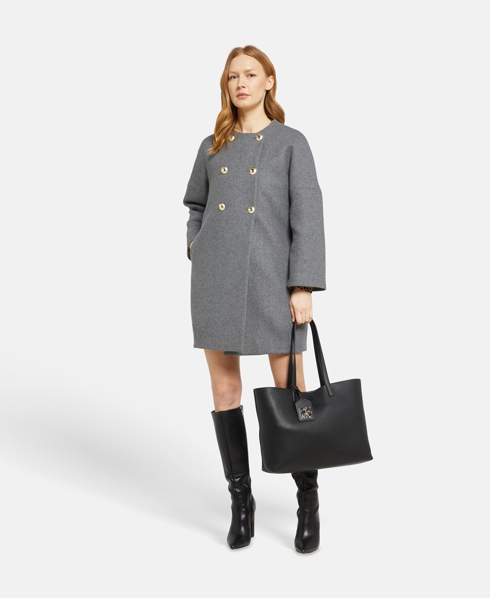DKNY kožená kabelka shopper Černá 5