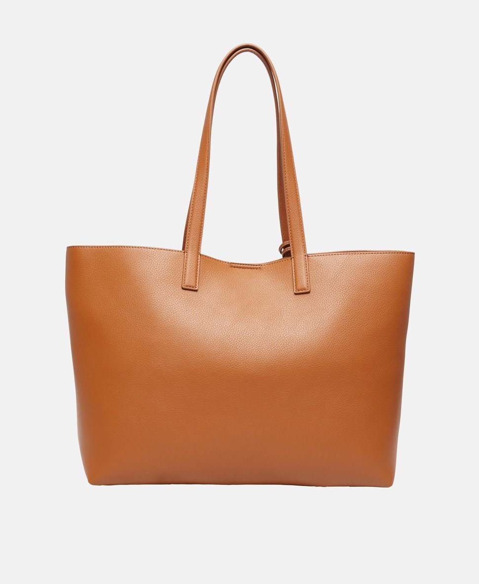 DKNY kožená kabelka shopper Camel 4