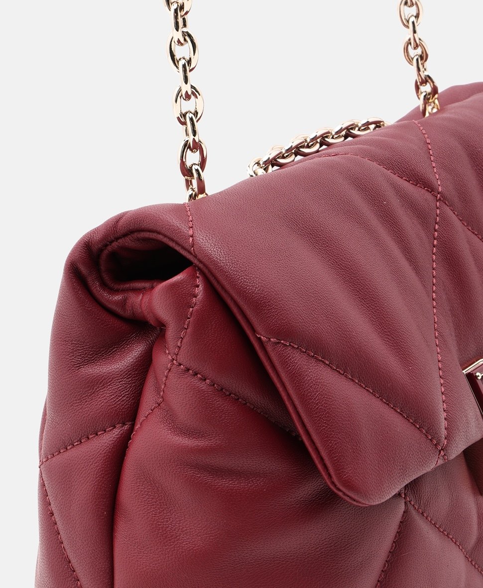 DKNY Kožená kabelka přes rameno Bordó 2