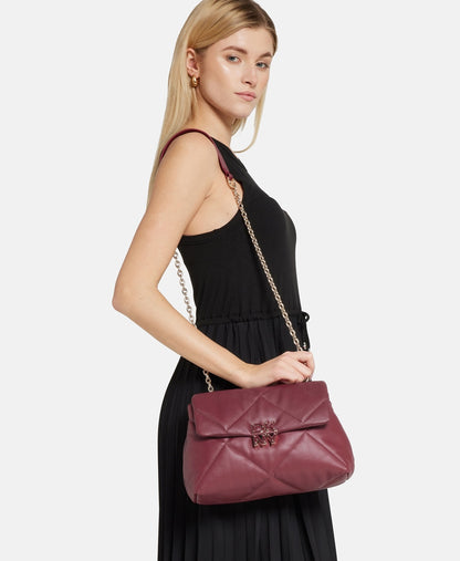 DKNY Kožená kabelka přes rameno Bordó 5
