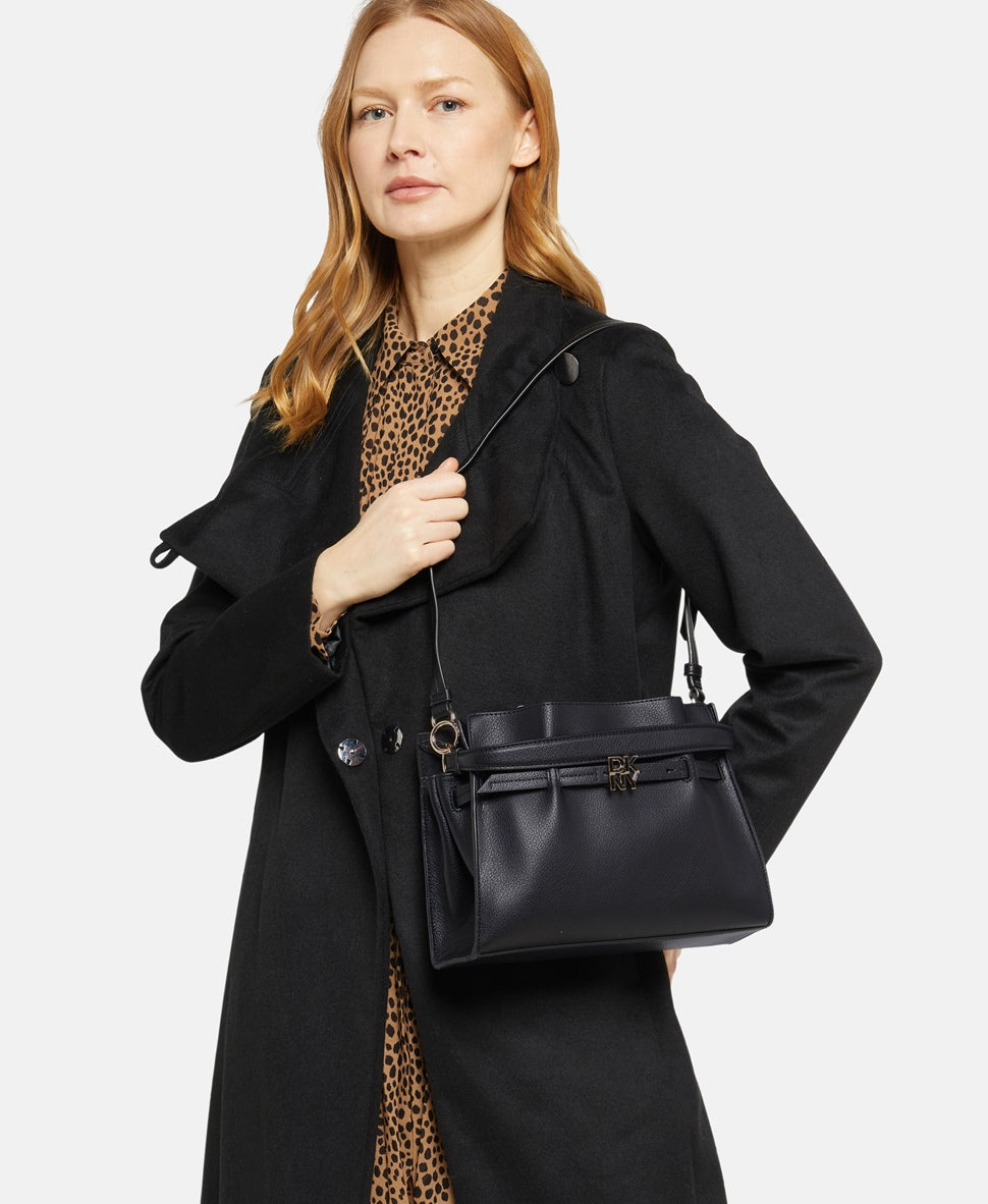 DKNY kožená kabelka Černá 5