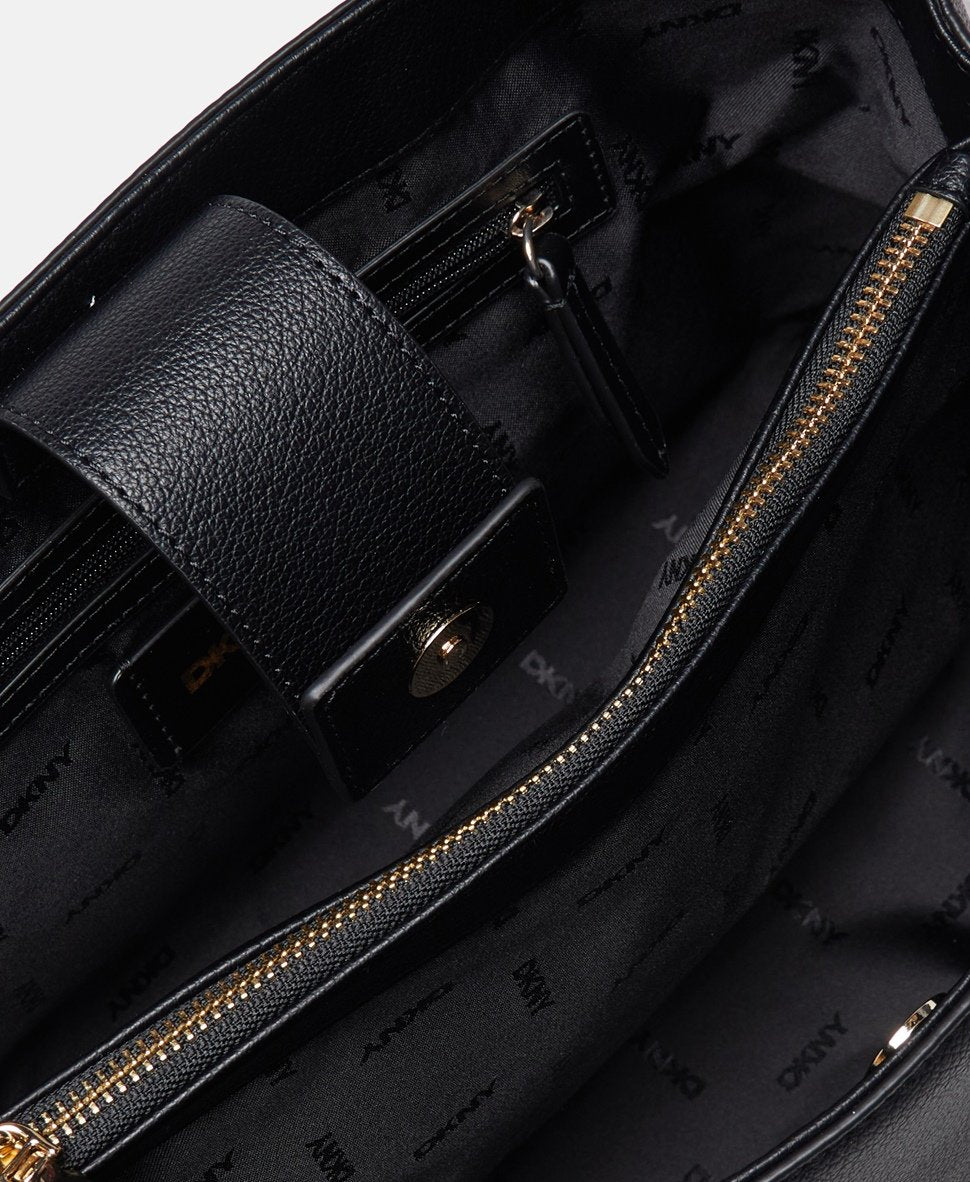 DKNY kožená kabelka tote Černá 3